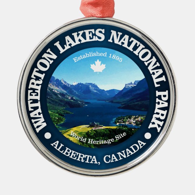 Waterton Lakes NP Metal Ornament (Front)