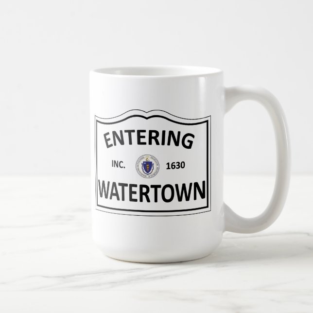 WATERTOWN MASSACHUSETTS Hometown Mass MA Townie Coffee Mug (Right)