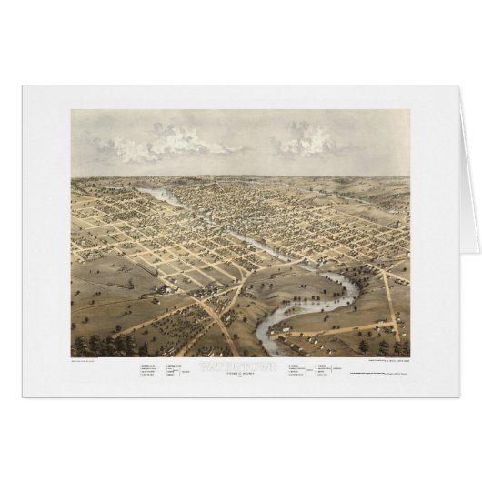 Watertown, WI Panoramic Map - 1867 Cards (Front Horizontal)