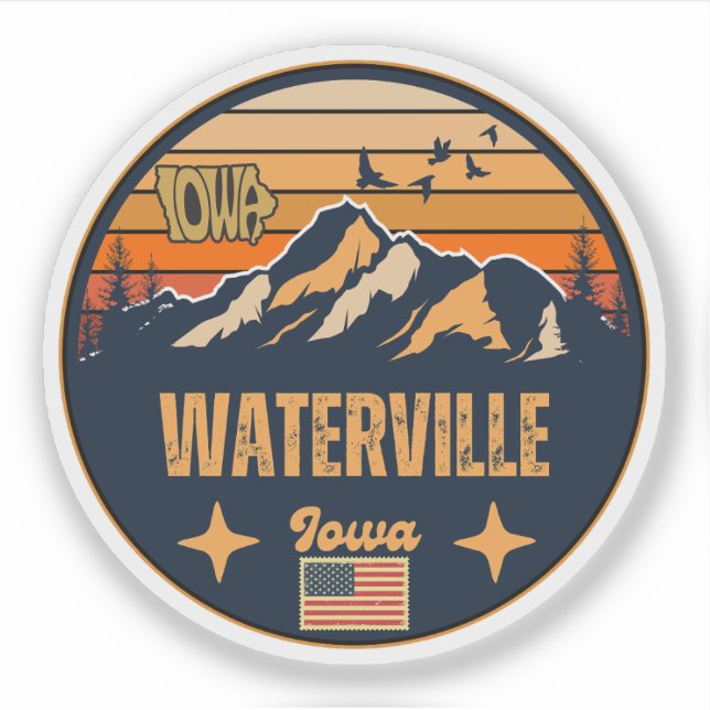 Waterville, Iowa Sticker (Front)