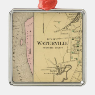 Waterville, Kennebec Co Metal Ornament