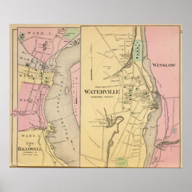 Waterville, Kennebec Co Poster (Front)