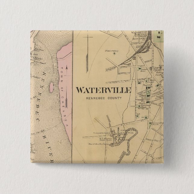 Waterville, Kennebec County Button (Front)