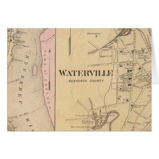 Waterville, Kennebec County Cards (Front Horizontal)
