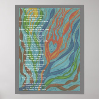 Waterwarrior's Poem and Drawing. Poster