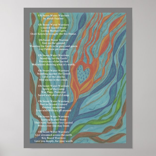 Waterwarrior's Poem and Drawing. Poster (Front)