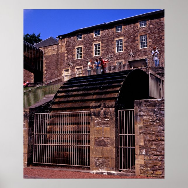 Waterwheel New Lanark Scotland Postcard Poster (Front)