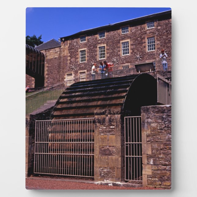 Waterwheel New Lanark Scotland Postcard Poster Plaque (Front)