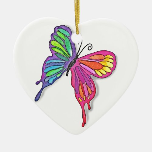 Watery  Butterfly Ceramic Ornament