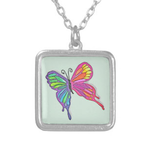 Watery  Butterfly Silver Plated Necklace