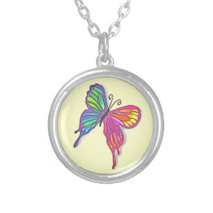 Watery  Butterfly Silver Plated Necklace