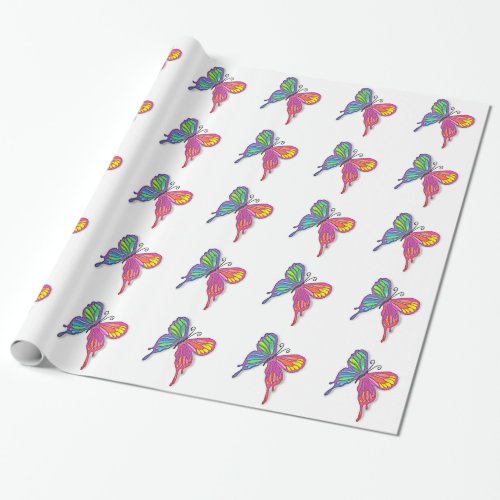 Watery  Butterfly Wrapping Paper