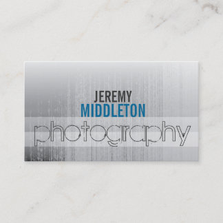 Watery Gray Striped Photography Business Card