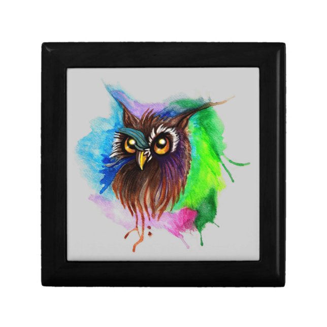 Watery Wood Owl Jewelry Box (Front)