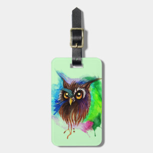 Watery Wood Owl Luggage Tag