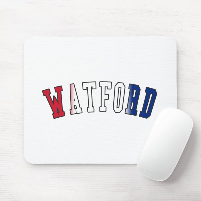 Watford in United Kingdom National Flag Colors Mousepad