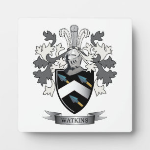 Watkins Family Crest Coat of Arms Plaque
