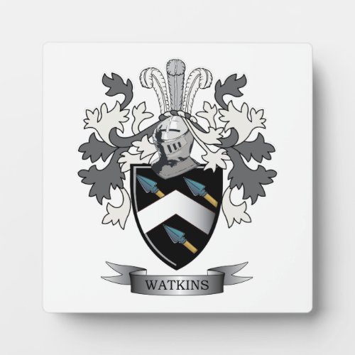 Watkins Family Crest Coat of Arms Plaque