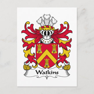 Watkins Family Crest Postcard
