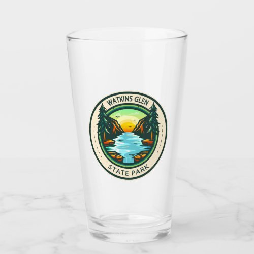 Watkins Glen State Park New York Emblem Vintage Glass