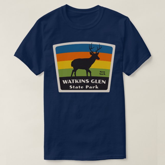 Watkins Glen State Park New York Roaming Deer T-Shirt (Design Front)