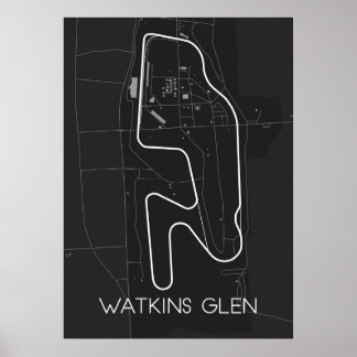 Watkins Glen Track Map Poster