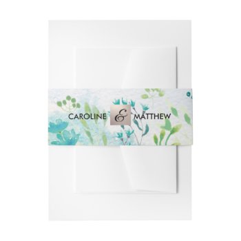Watrecolor Spring Wildflowers Wedding Invitation Belly Band by YourWeddingDay at Zazzle