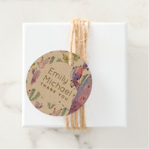 Watrercolor Cacti Fiesta Thank You Named Favor Favor Tags