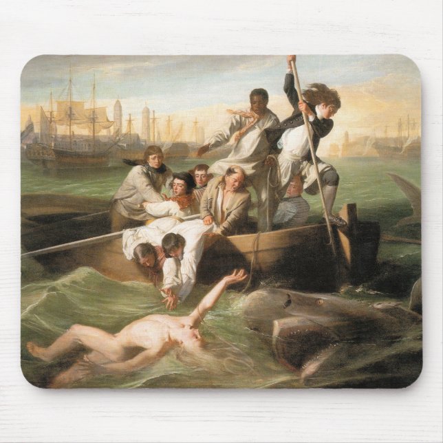 Watson and the Shark, by John Singleton Copley Mouse Pad (Front)