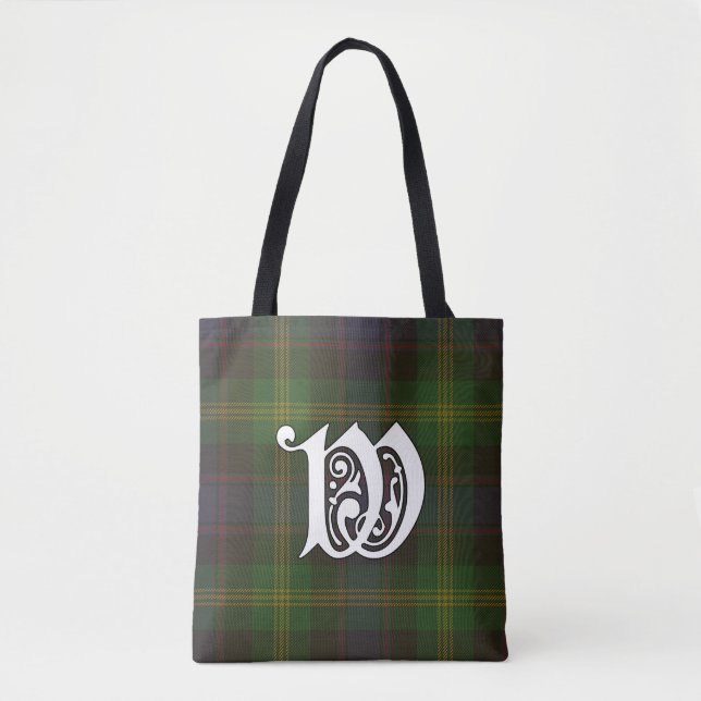Watson Clan Tartan Monogram Tote Bag (Front)