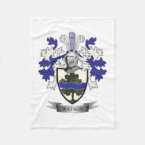 Watson Family Crest Coat of Arms Fleece Blanket