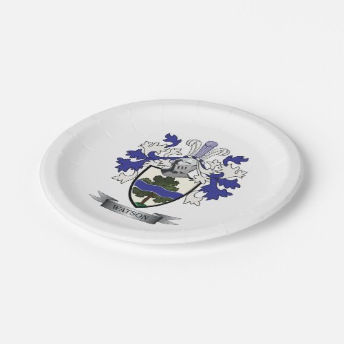 Watson Family Crest Coat of Arms Paper Plates