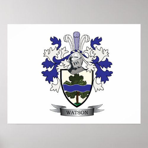 Watson Family Crest Coat of Arms Poster