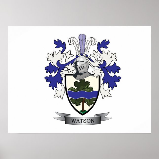 Watson Family Crest Coat of Arms Poster (Front)