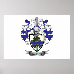 Watson Family Crest Coat of Arms Poster