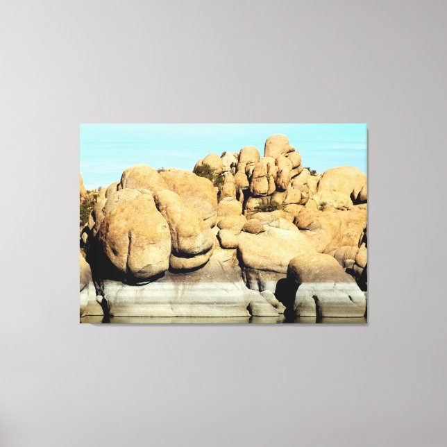 watson lake granite rocks wrapped canvas print (Front)