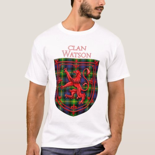 Watson Tartan Scottish Plaid Lion Rampant T_Shirt