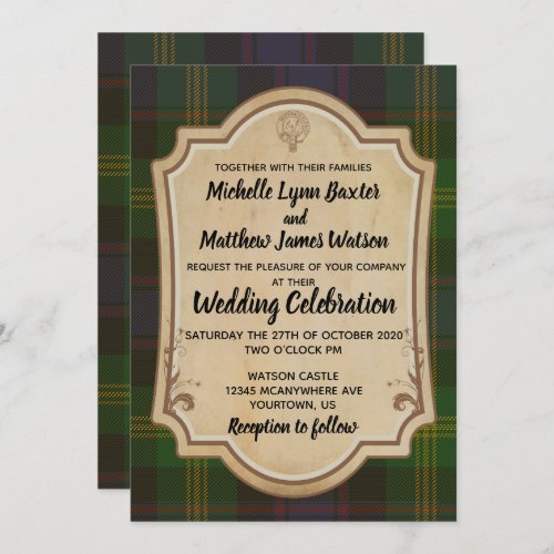 Watson Tartan Wedding Invitation