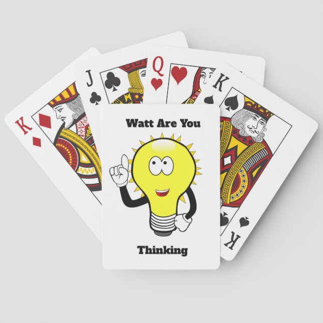 Watt Are You Thinking Light Bulb  Poker Cards (Back)