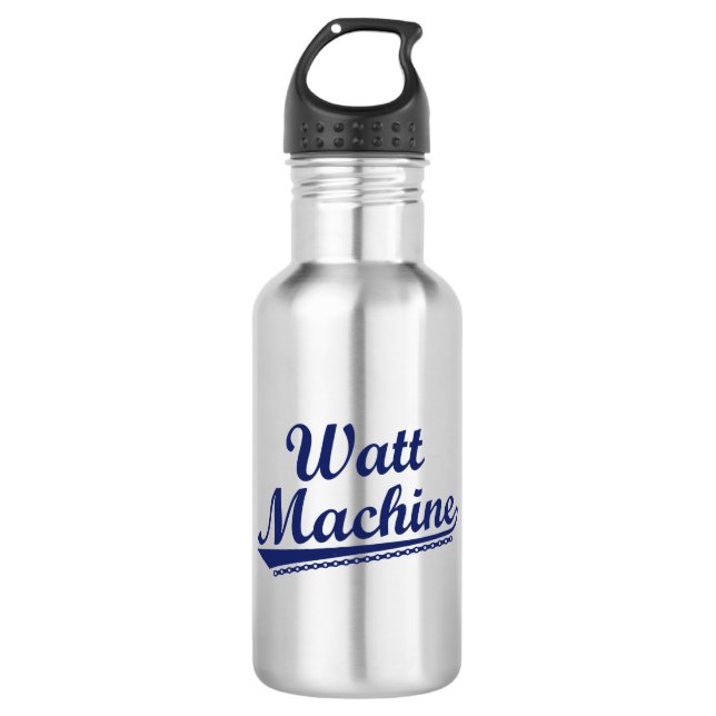 Watt Machine Stainless Steel Water Bottle (Front)
