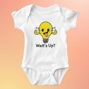 Watt’s Up? Cute Light Bulb Baby Bodysuit