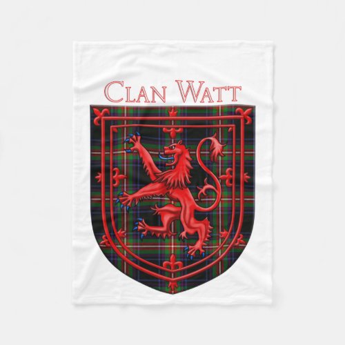 Watt Tartan Scottish Plaid Lion Rampant Fleece Blanket