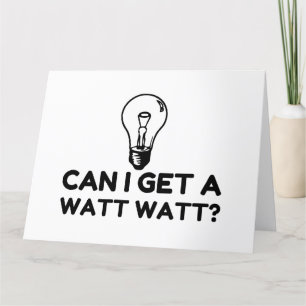 WATT WATT LIHGHT BULB LETTERPRESS THANK YOU CARD