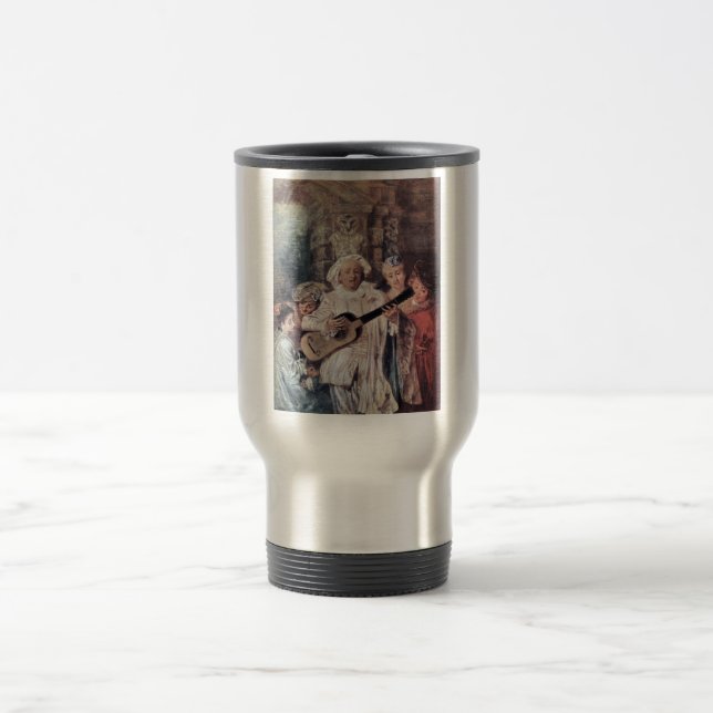 Watteau, Jean-Antoine Art Travel Mug (Center)