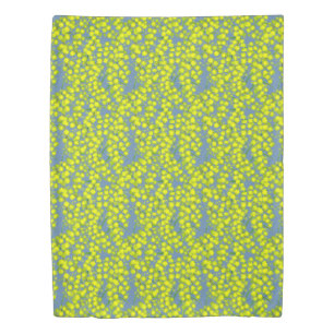 Wattle acacia botanic yellow blue art duvet cover