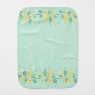 Wattle blossoms Australian Baby Burp Cloth