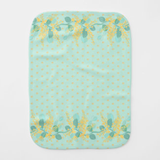 Wattle blossoms Australian Baby Burp Cloth