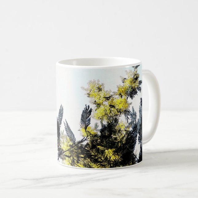 Wattle flower and branches coffee mug (Front Right)