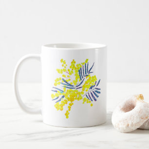 Wattle Mimosa yellow flower art Australia Coffee Mug