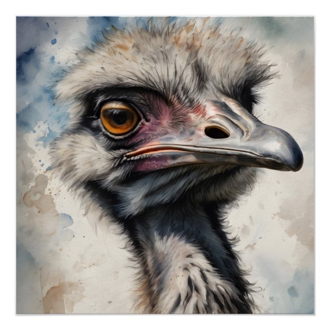 Wattle the Emu Bust Art Poster (Front)